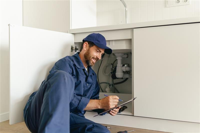 Residential plumber providing service in a San Gabriel home